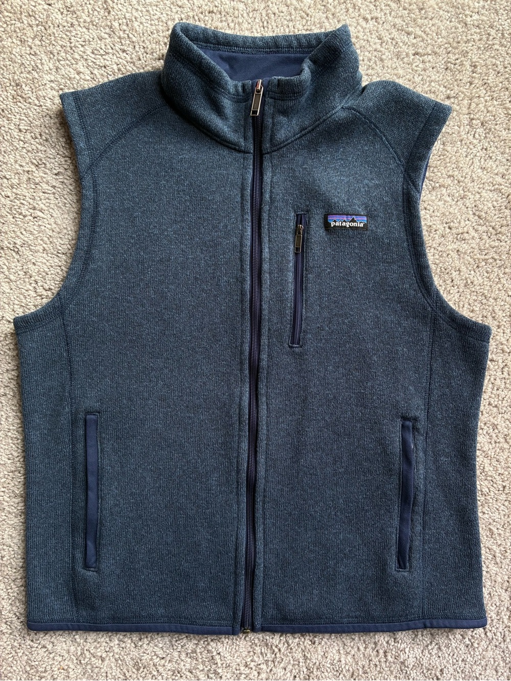 Patagonia Men’s Better Sweater Vesy in Heather Navy Blue